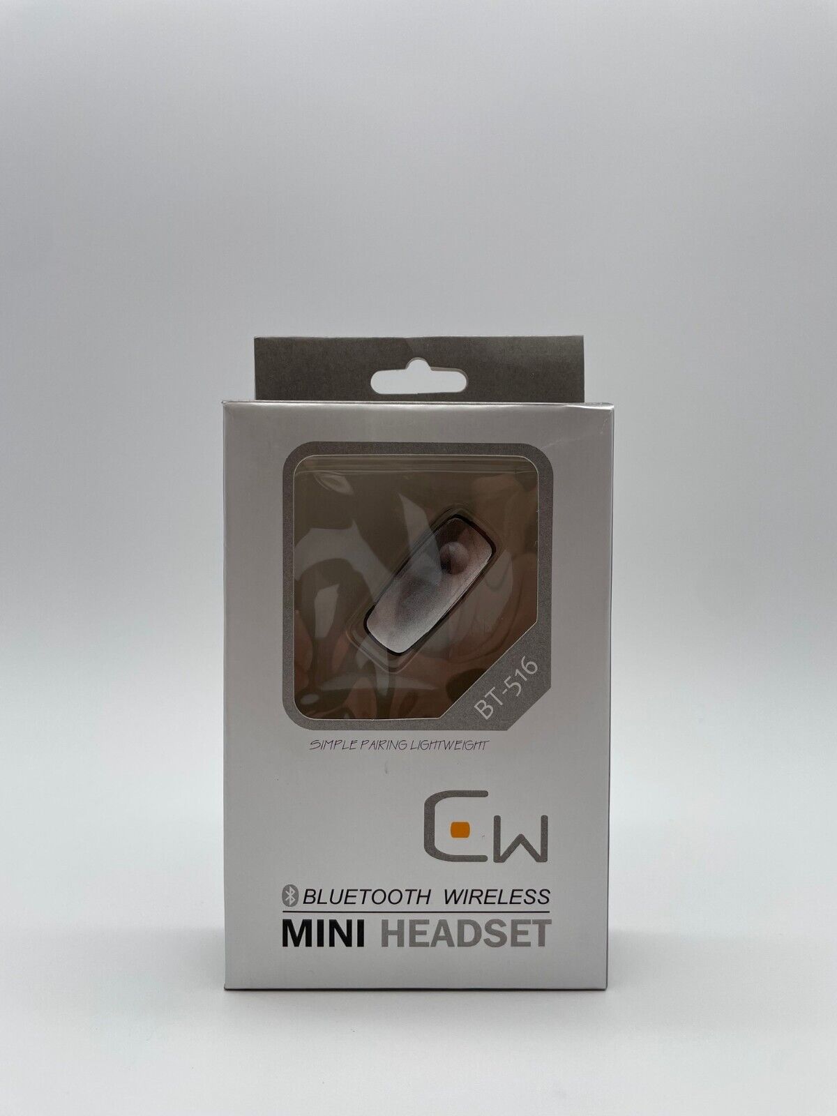 CW Mini Bluetooth Headset BT-516, Silver, Easy Pairing, Single Ear Piece - NEW