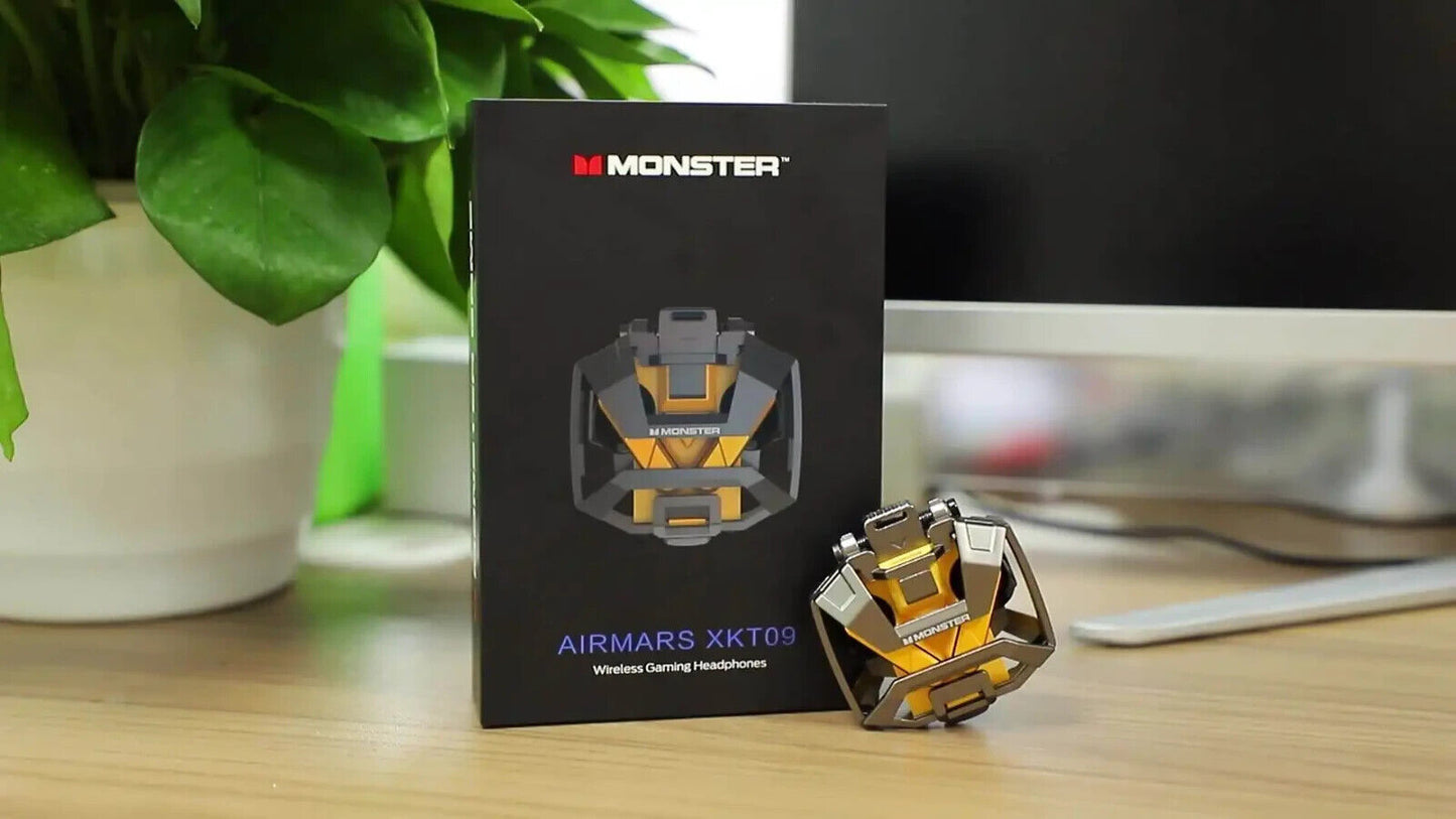 Monster AirMars XKT09 Wireless Gaming Headphones w/ Bluetooth, Yellow - NEW!