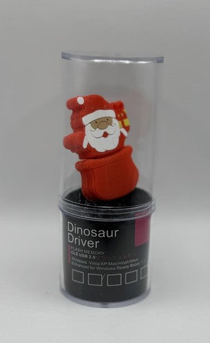 Dinosaur Driver Character USB Flash Drive 8GB | Santa Clause - Red