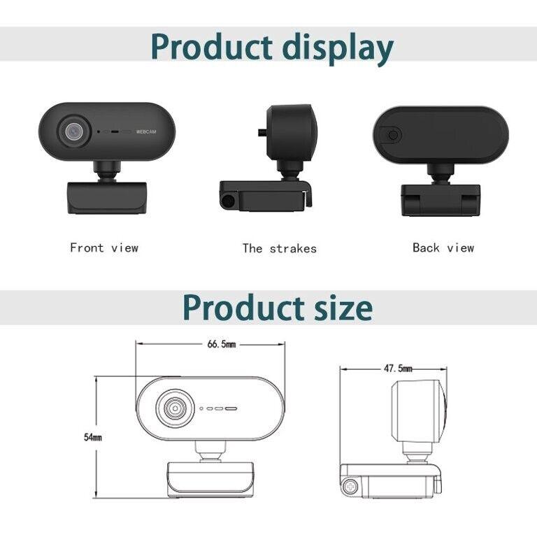 HD Webcam w/ High Quality Glass Lens Clear Image - Video Chat/Webcast/Conference