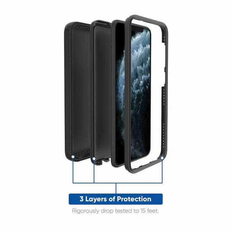 iPhone 11 Pro Protect Onn Rugged Case w/Holster & Rotating Clip WIABLK100014116