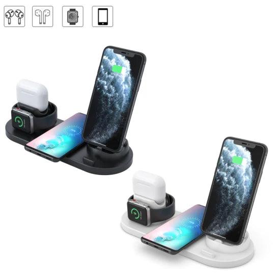 3-in-1 Rotatable Charger Dock for iPhone/Micro-USB Phone/Type-C Phone (white)