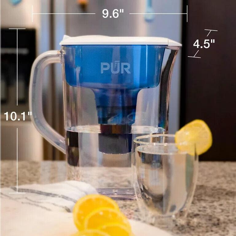 PUR 7 Cup Pitcher Filtration System, PPT700W, Blue/White