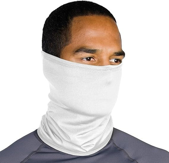 White Neck Gaiter Bandana Face Mask: Gator Mask Breathable Face Cover 6-pack