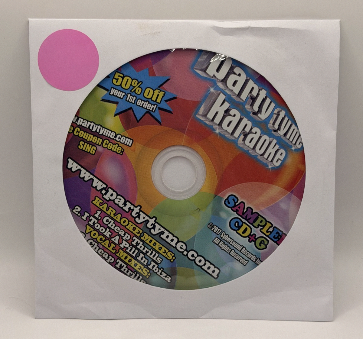 Party Tyme Karaoke Sampler CD+G | Cheap Thrills | I Took A Pill In Ibiza