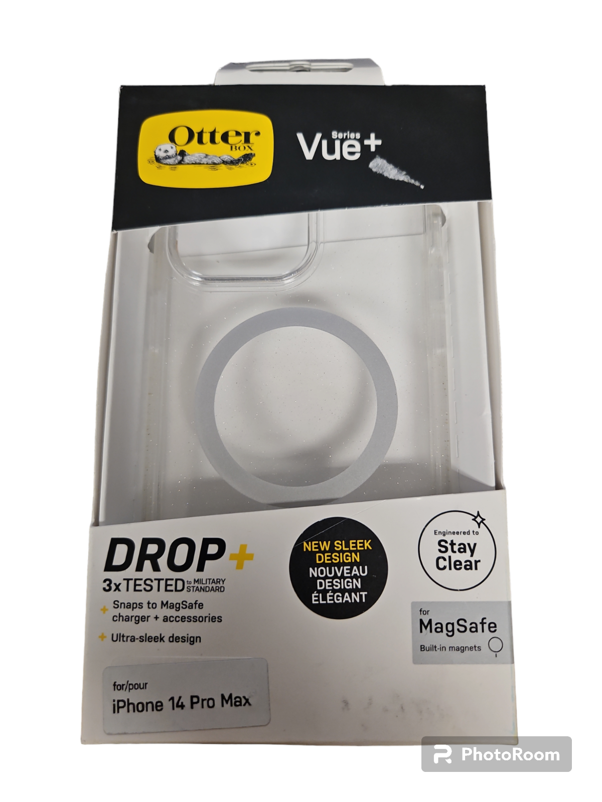 OtterBox Vue+ Series Hard Case for iPhone 14 Pro Max - Clear Glitter, Mag Safe