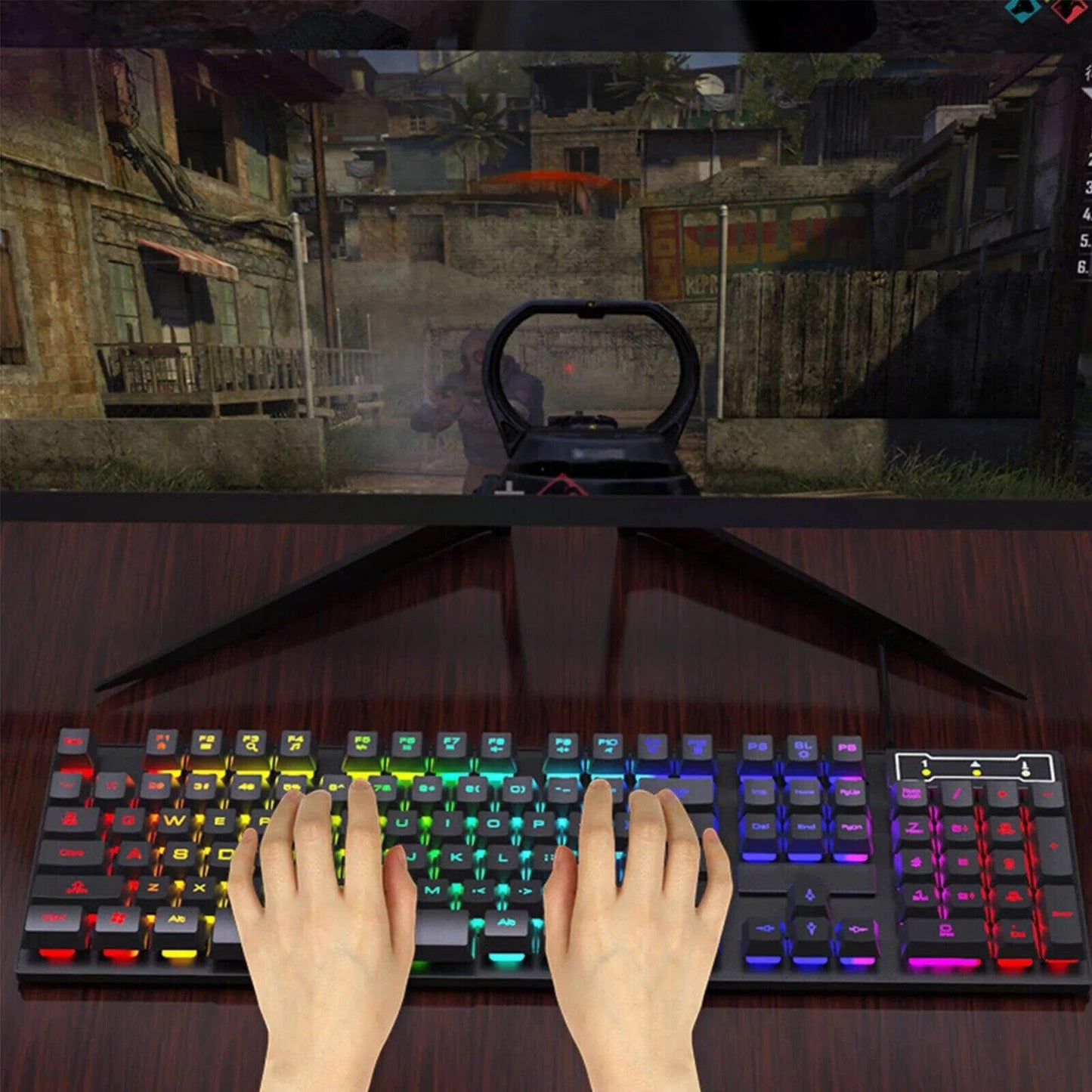 FOREV Keyboard, Wired RGB Backlit Computer Keyboard FV-Q305S (NO MOUSE)