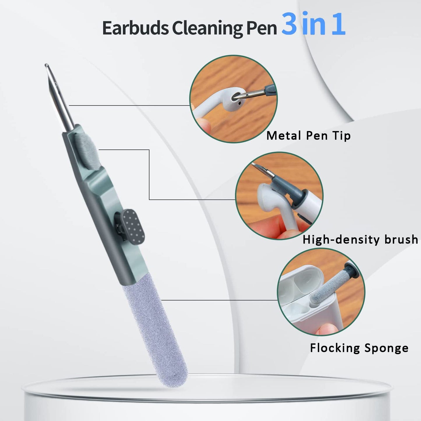 Earbud Cleaner Kit, Multi-Function Cleaning Pen for Headphones, Earbuds (2Pcs)