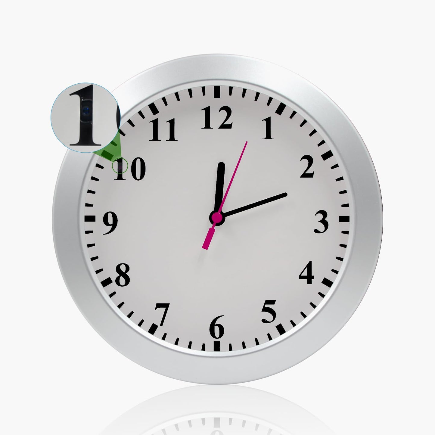 Clock with Hidden Spy Camera Detector,Easy to Use for Indoor Security- Black