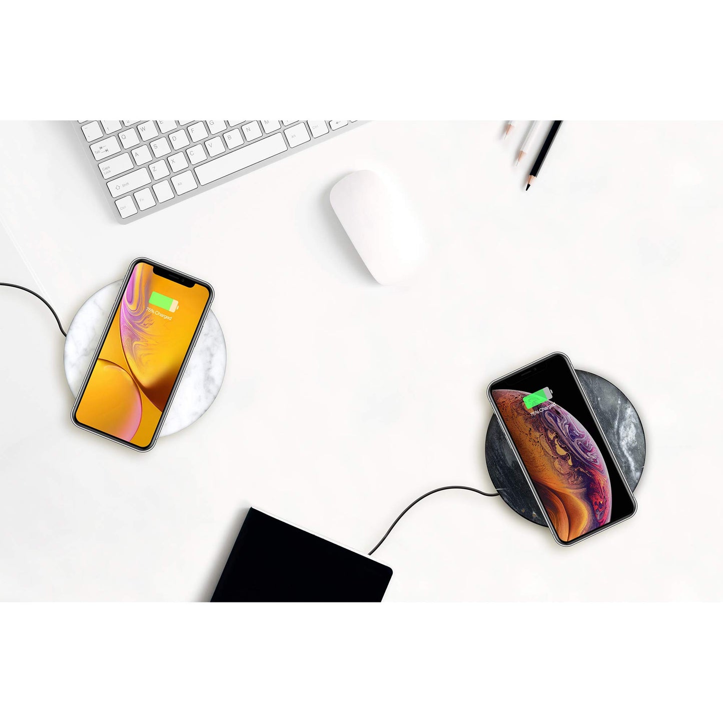 High-power charger ~ Wireless Charging Stone for Smartphone, Marble Black