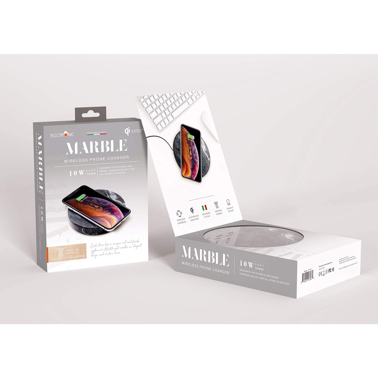 High-power charger ~ Wireless Charging Stone for Smartphone, Marble Black