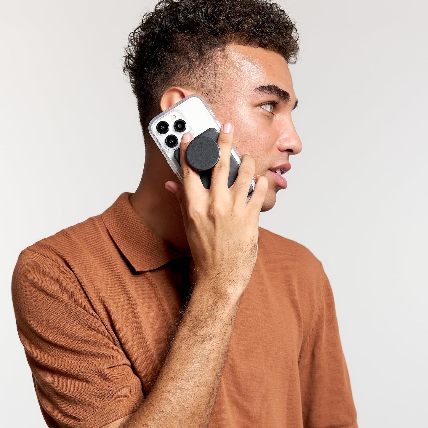 PopSockets Phone Wallet with Expanding Phone Grip, Phone Card Holder - Black