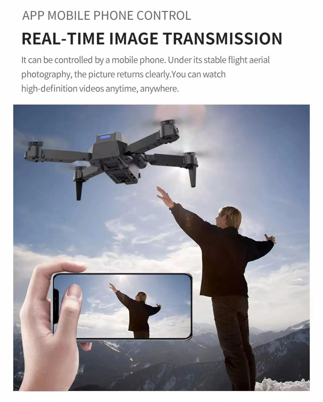 E88 Pro 4K HD Dual Camera RC WiFi Portable Wide Angle Foldable Quad Drone - NEW