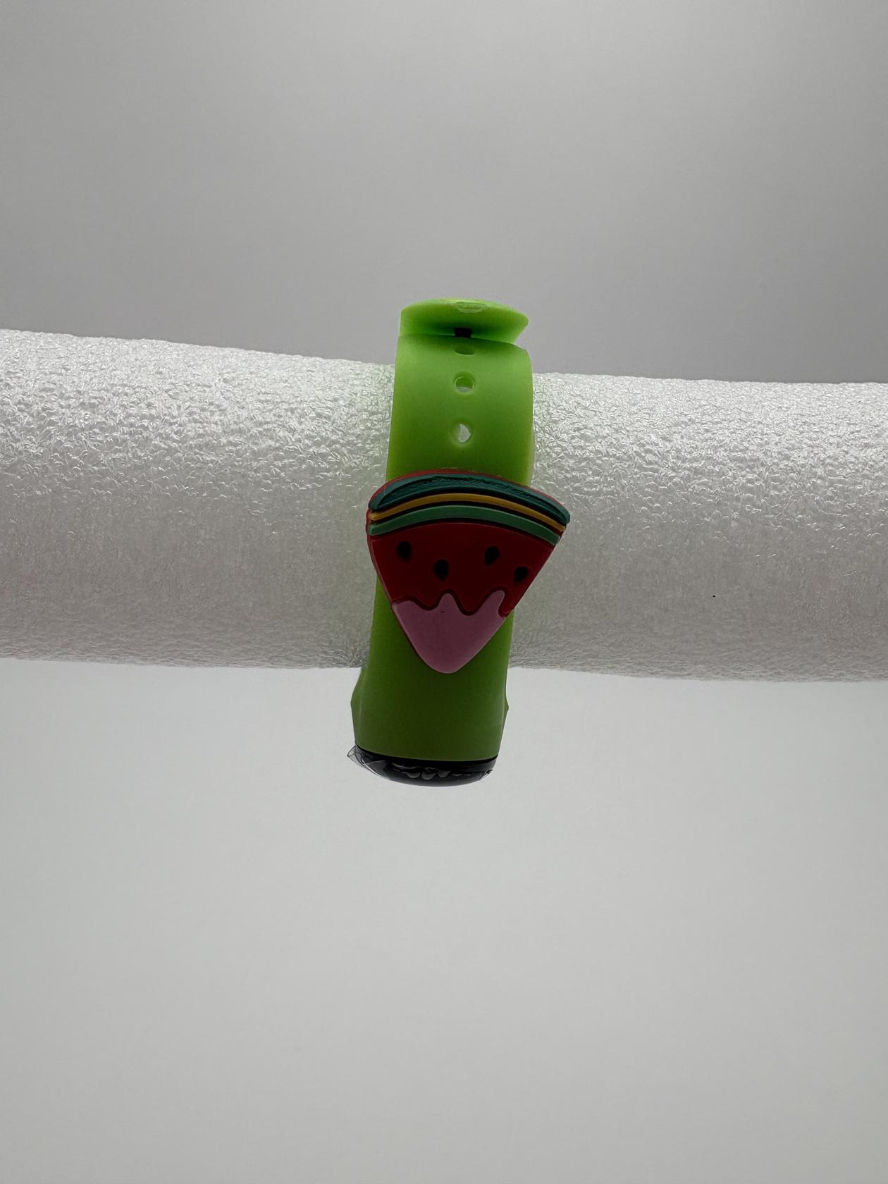 Smart Watch M8 Silicone Heart Rate Sport Watch for Kids- Green With Watermelon