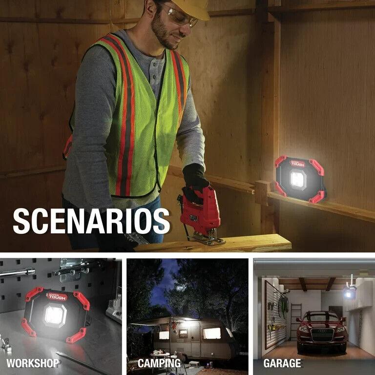 Hyper Tough 400-Lumen 2-PK LED WORK LIGHTS 180° Foldable Handle Battery Operated
