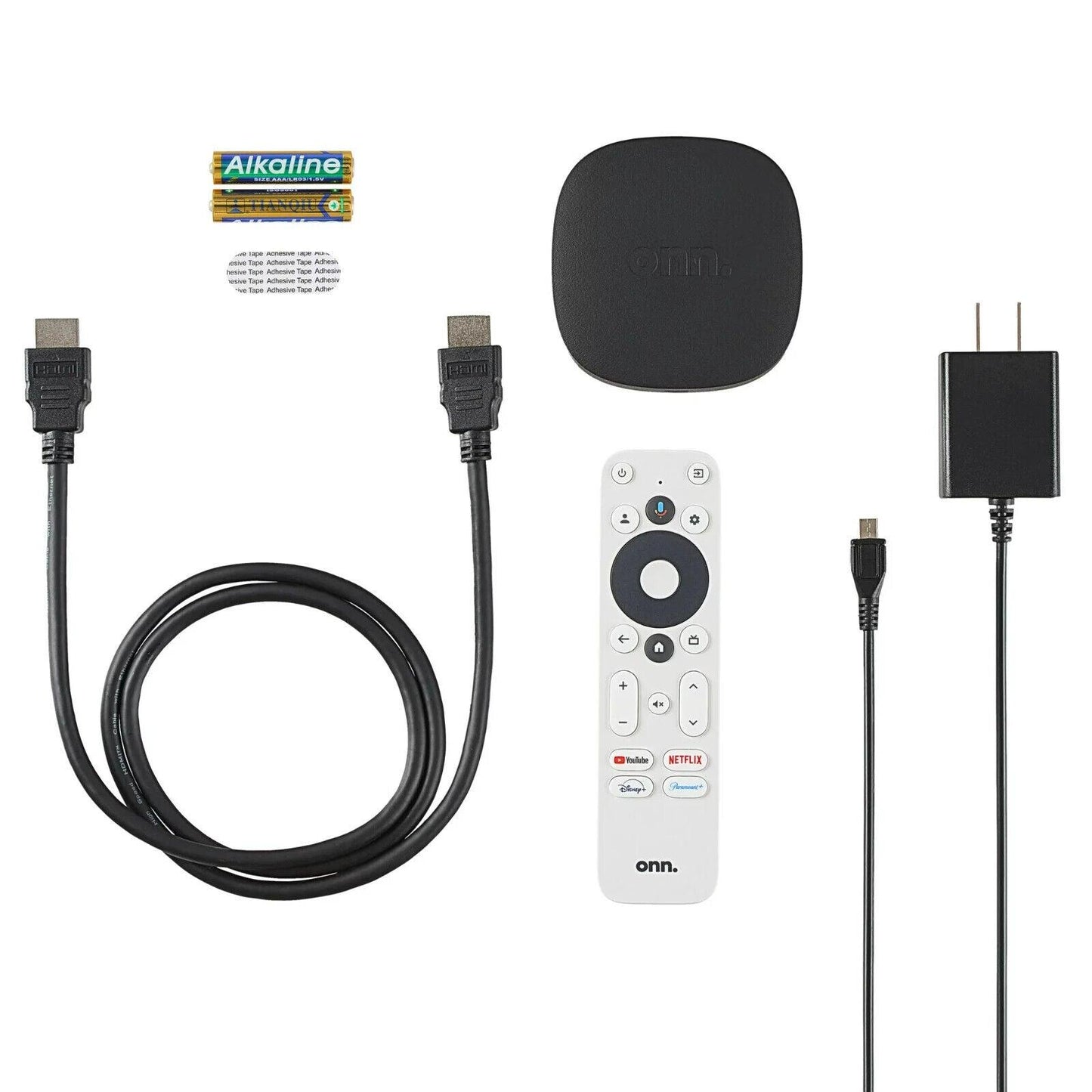 Onn Android Google TV 4K UHD Streaming Box w/ Voice Remote Control & HDMI Cable