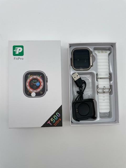 FitPro T500 U L T R A Smart Watch, 45mm Silicone Watch Band - WHITE