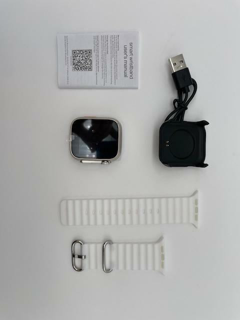 FitPro T500 U L T R A Smart Watch, 45mm Silicone Watch Band - WHITE