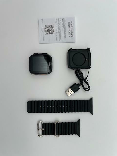 FitPro T500 U L T R A Smart Watch, 45mm Silicone Watch Band - BLACK