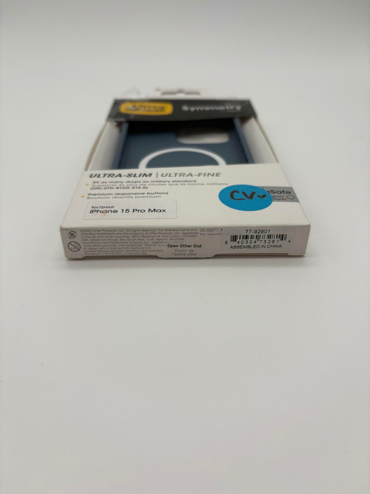 OtterBox iPhone 15 Pro MAX Symmetry Series Case (Blue), Snaps to MagSafe,
