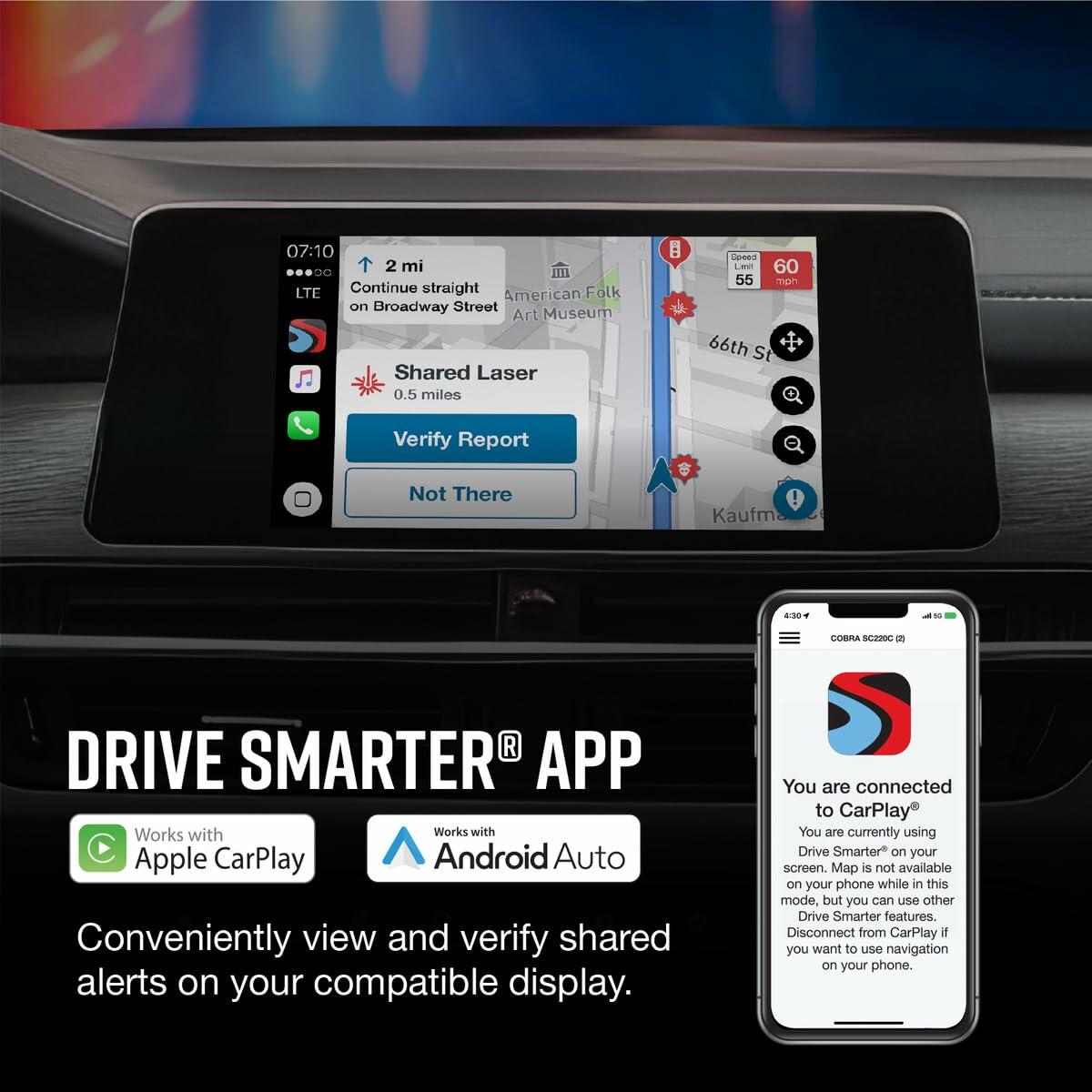 Cobra Smart Dash Cam(SC 201) - Full HD, Built-in WiFi & GPS 16GB SD Card Incl.