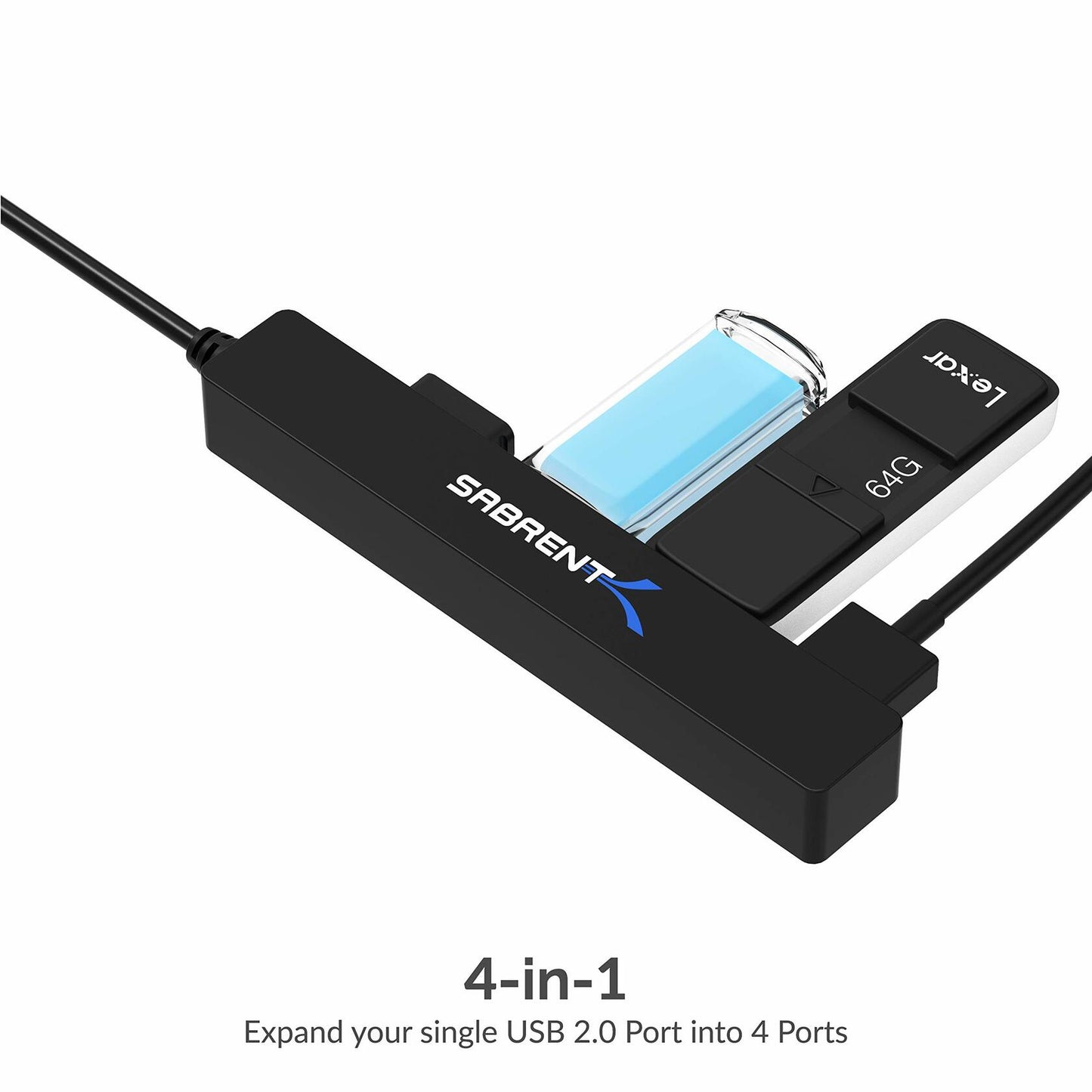 Sabrent 4-Port USB 2.0 Hub - Windows & Mac Compatible - Black