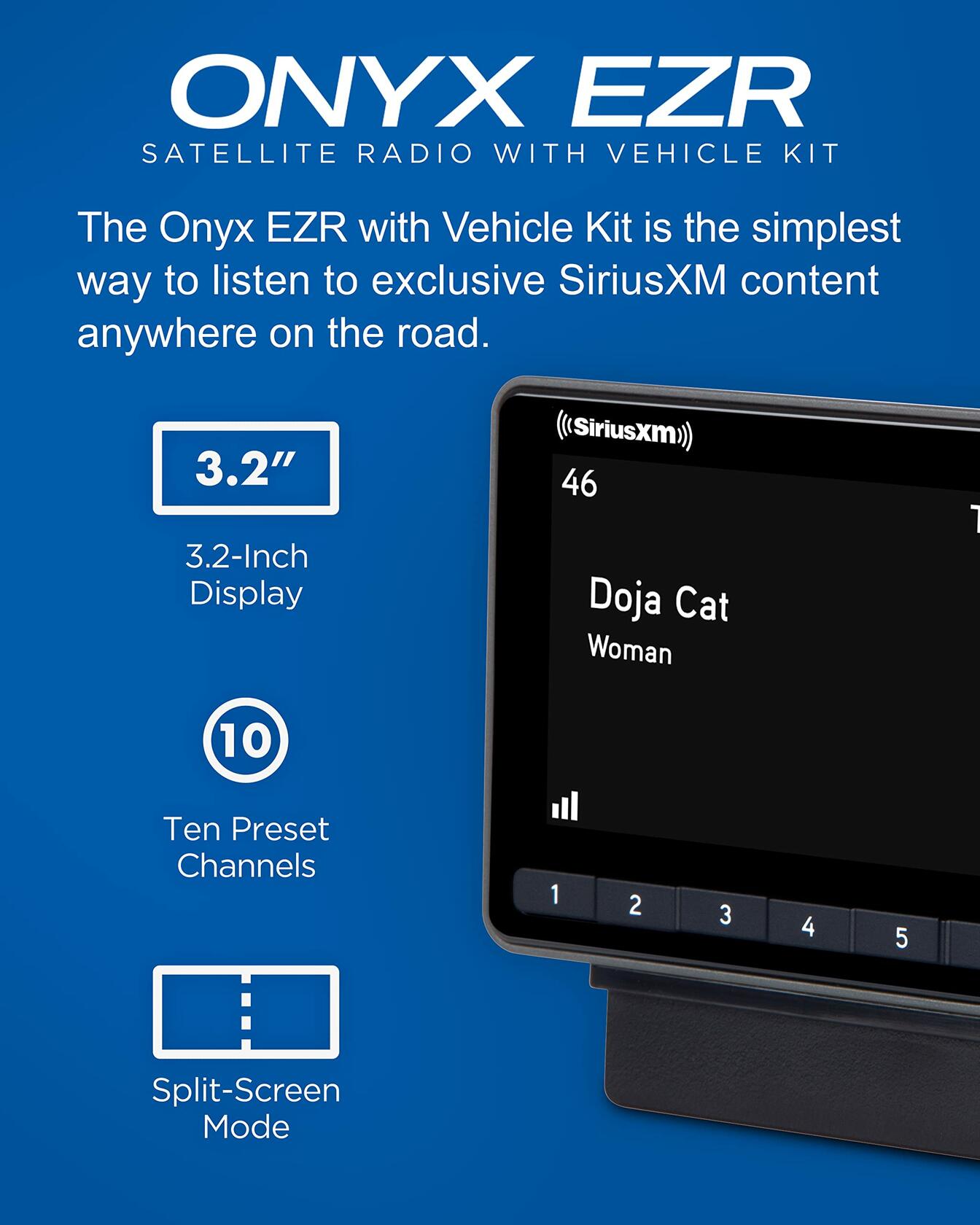 SiriusXM - Onyx EZR Satellite Radio with Vehicle Kit - Black Model:SXEZR1V1