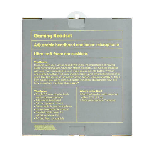 Onn Gaming Headset for PC & Mac w/ 3.5 mm jack - MISSING boom microphone
