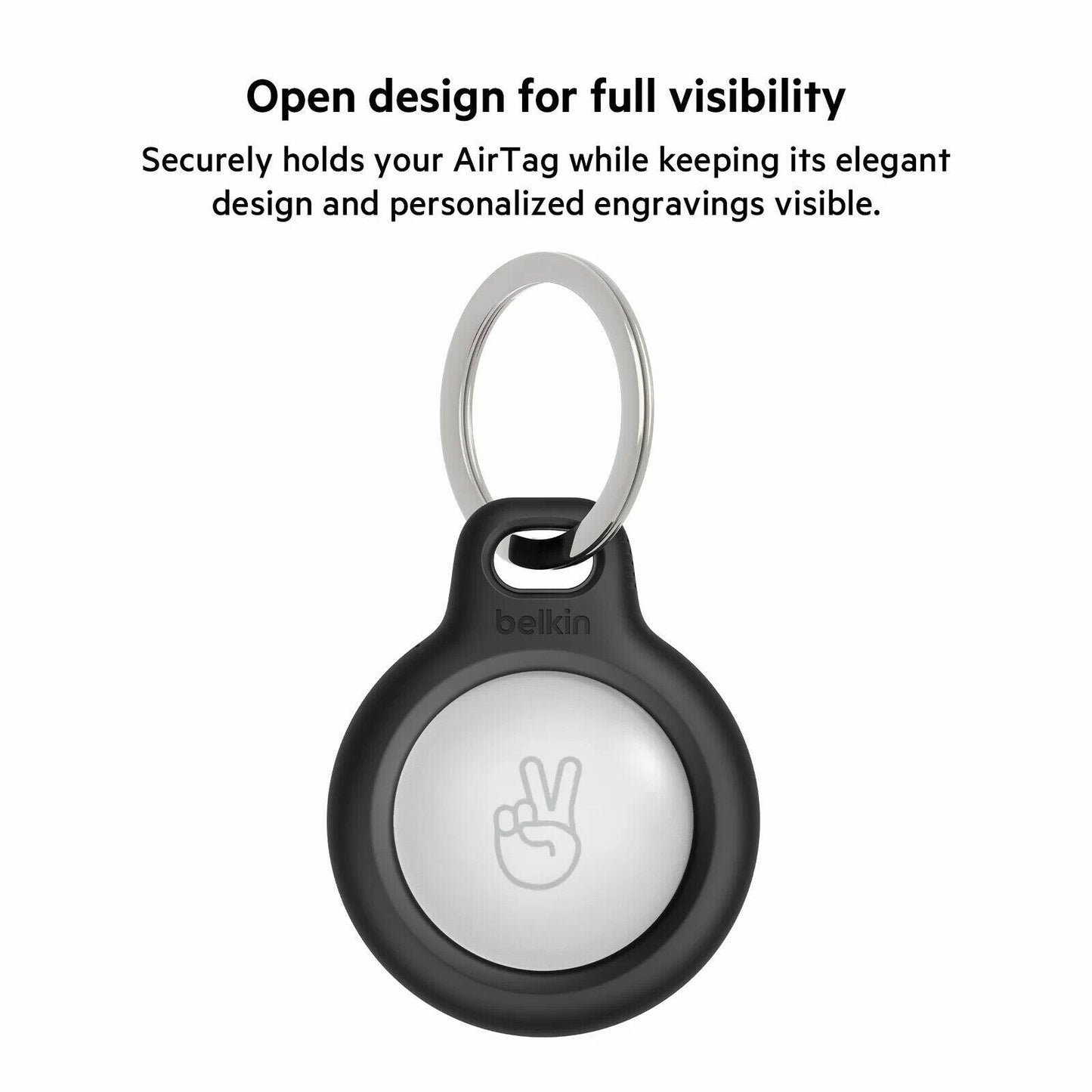 Belkin Apple AirTag Ultra-Secure Holder with Key Ring Cases ~ -Pack Black
