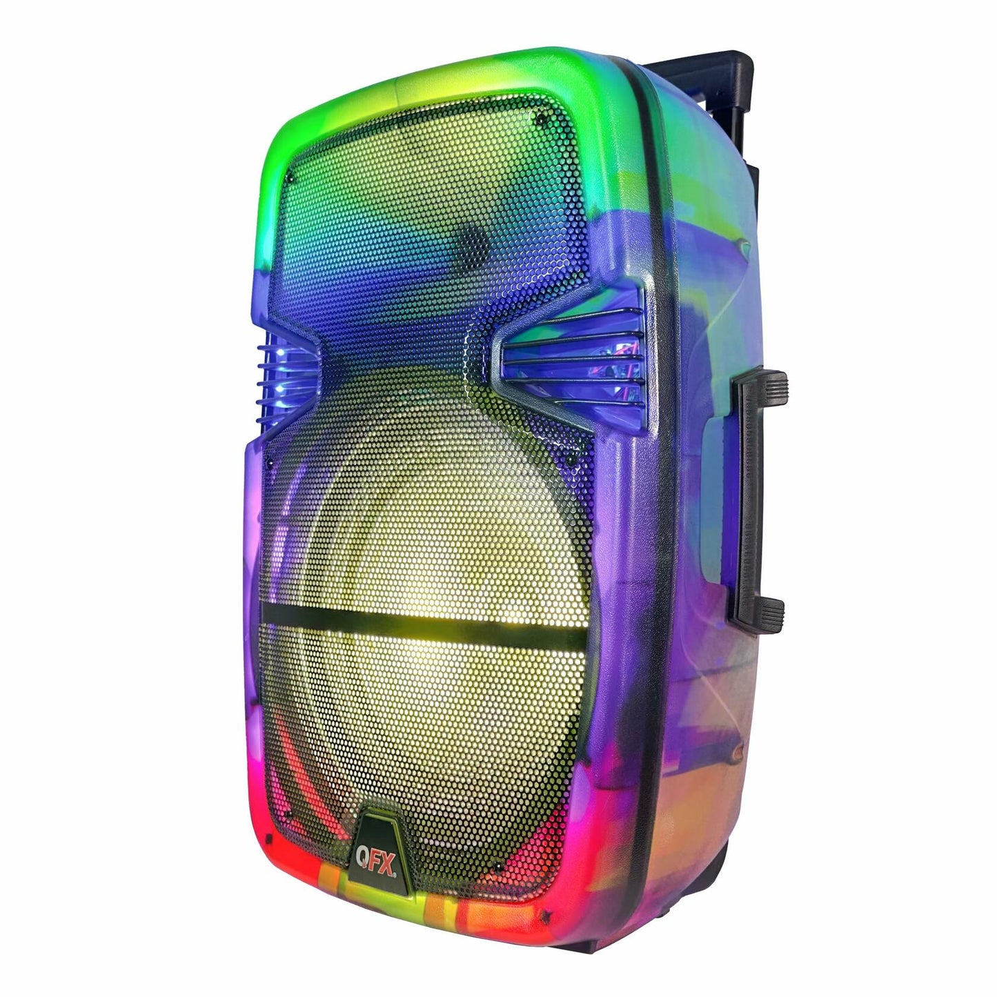 QFX 15" Portable Bluetooth Karaoke Party Speaker| USB, AUX, FM Radio | TMS-1553