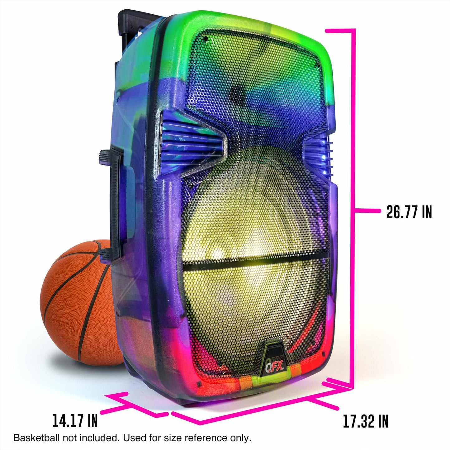 QFX 15" Portable Bluetooth Karaoke Party Speaker| USB, AUX, FM Radio | TMS-1553