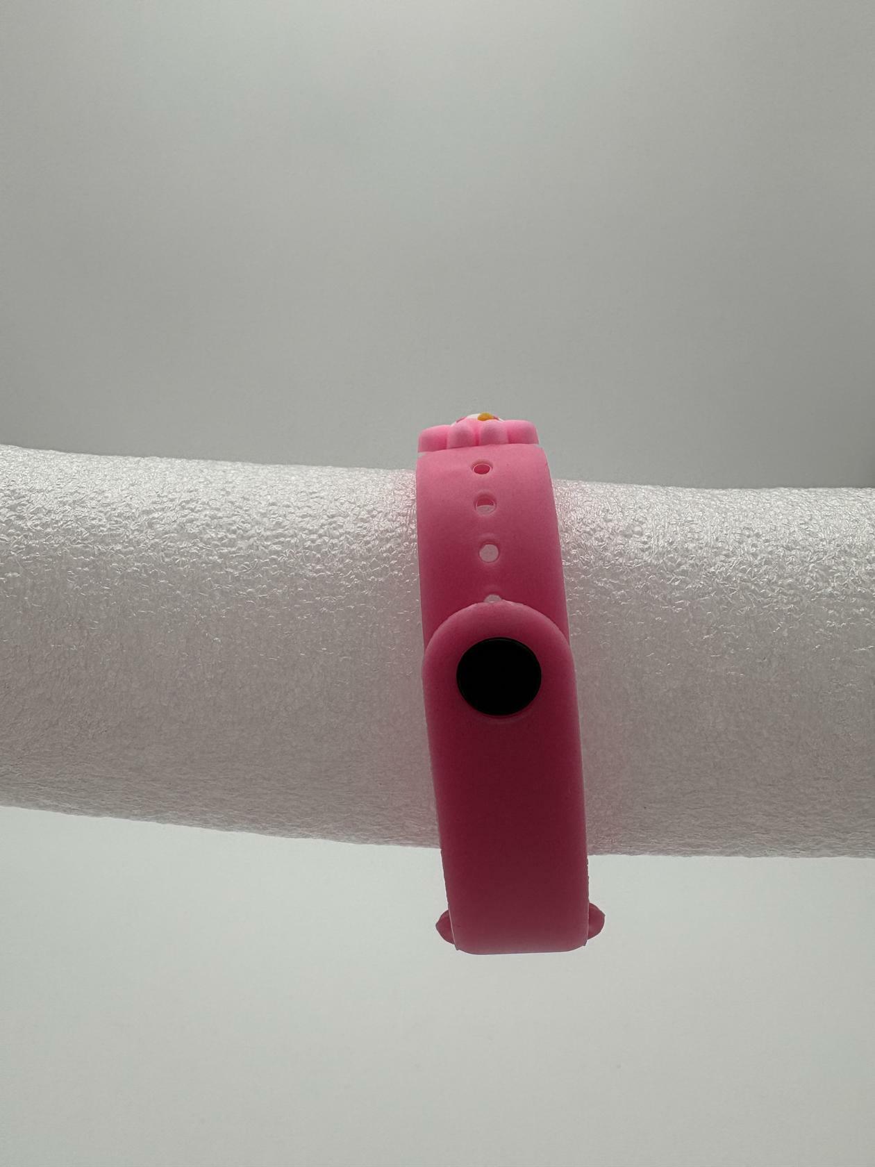 Smart Watch M8 Silicone Heart Rate Sport Watch for Kids- Pink With Lollipops