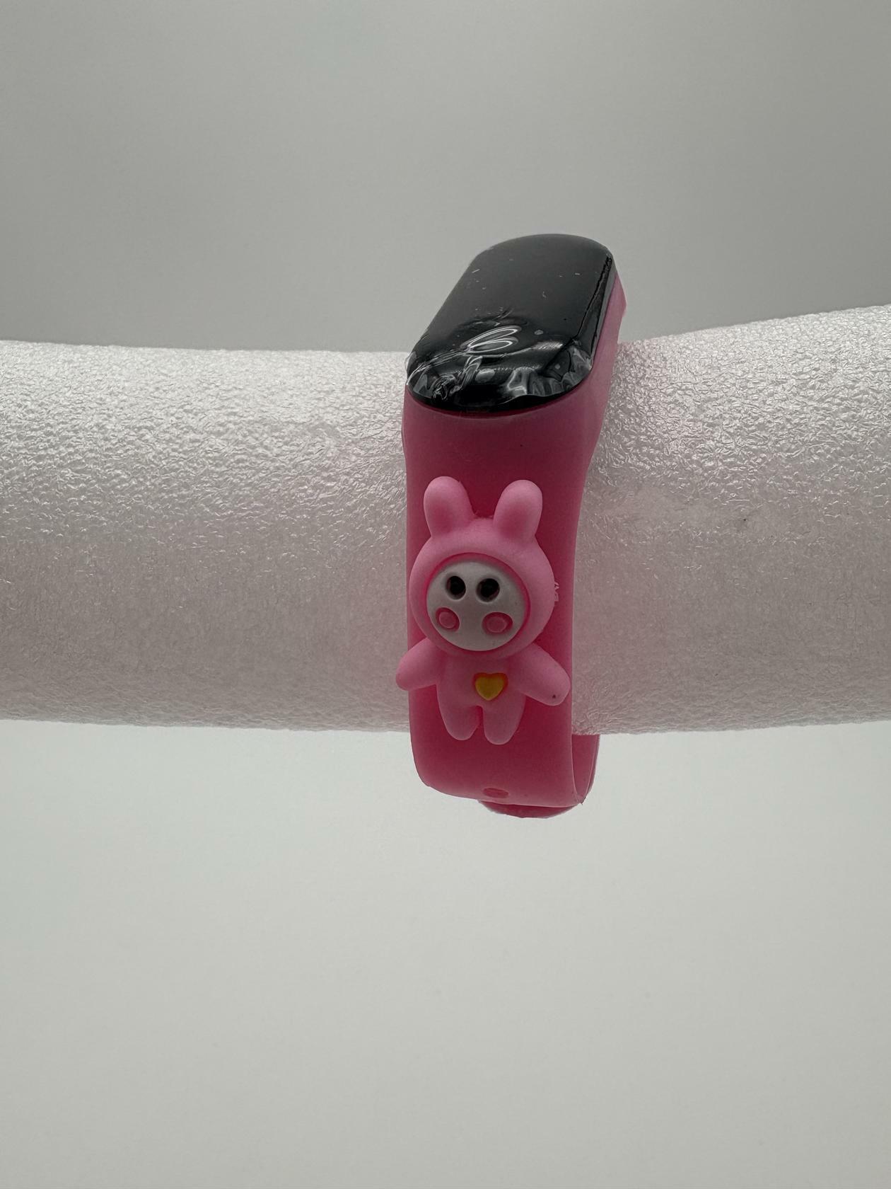 Smart Watch M8 Silicone Heart Rate Sport Watch for Kids- Pink With Lollipops