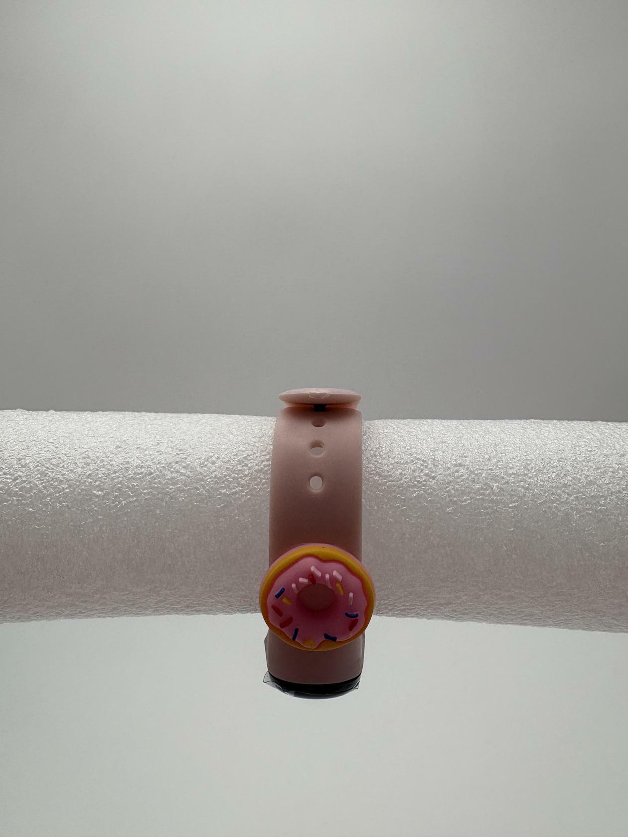 Smart Watch M8 Silicone Heart Rate Sport Watch for Kids- Light Pink With Donuts