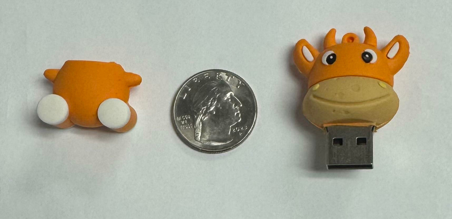 Dinosaur Driver Character USB Flash Drive 8GB | One Cute Cow - Orange