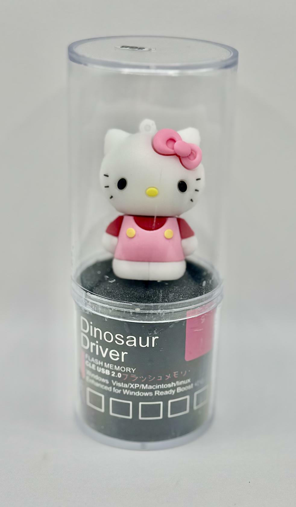 Dinosaur Driver Character USB Flash Drive 8GB | Kitty Cute - Pink & White
