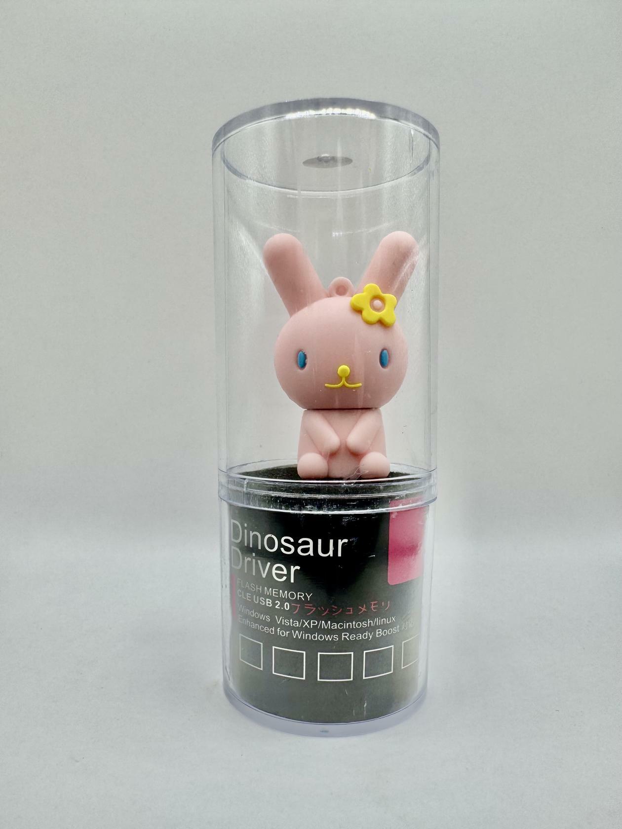Dinosaur Driver Character USB Flash Drive 8GB | Pink Bunny - Pink