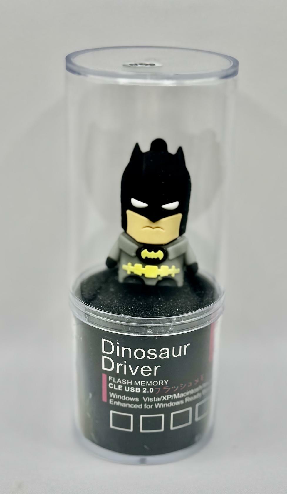 Dinosaur Driver Character USB Flash Drive 8GB | Bat Man - Black & Gray