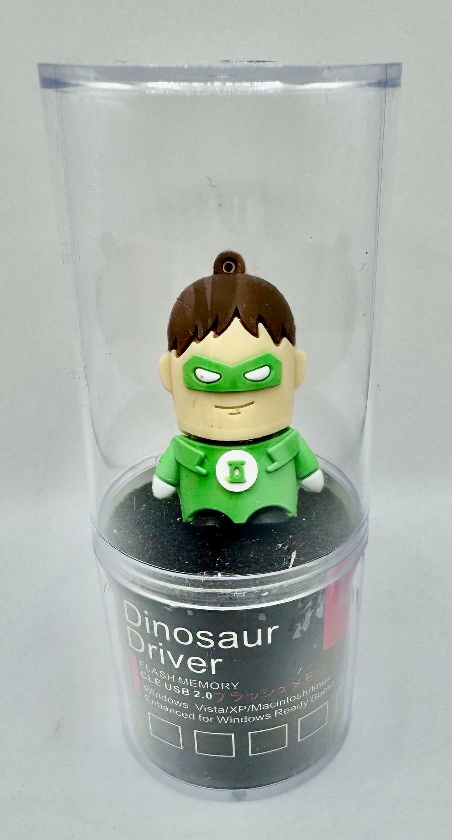 Novelty Cartoon Flash Drive 8GB | Green Hero Guy - Green