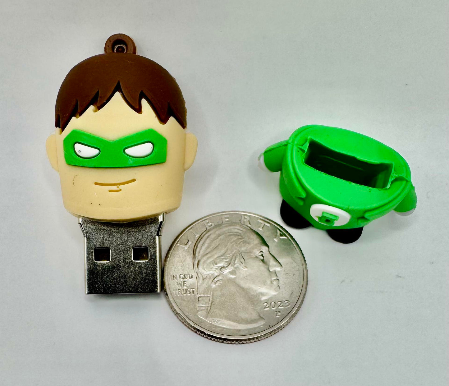 Novelty Cartoon Flash Drive 8GB | Green Hero Guy - Green