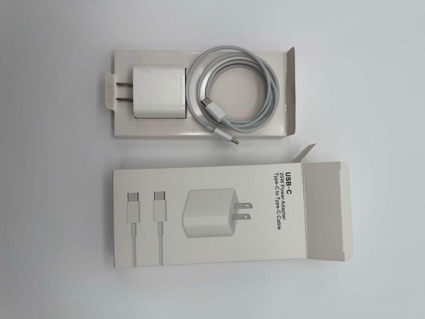 White 1m USB-C Power Adapter Type - C TO Type - C Cable w/20 W Power Adapter