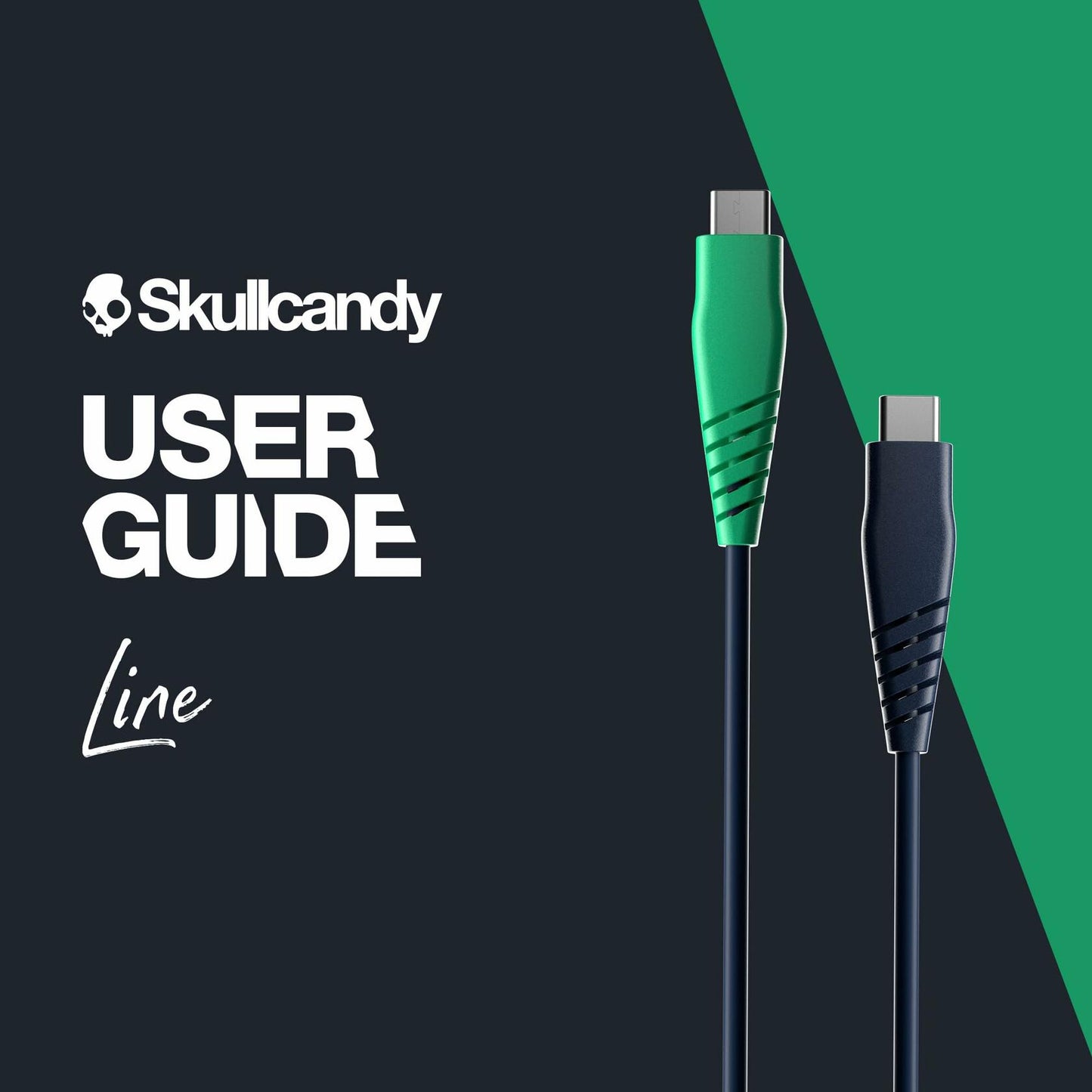 Skullcandy Line 60W USB C to C Fast Charging Cable, 4ft - Blue/Green