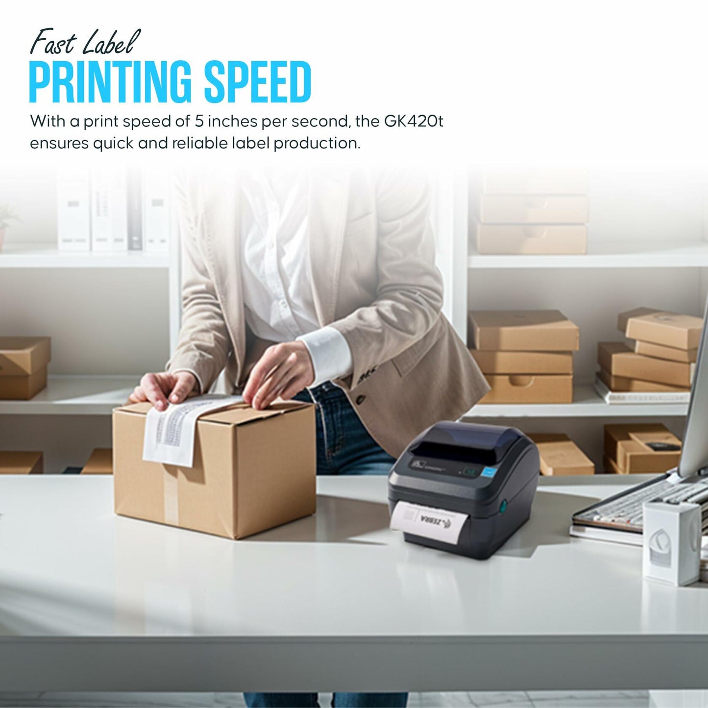 *USED/ FOR PARTS* Zebra GK420T Thermal Printer for Labels *PRINTER ONLY*