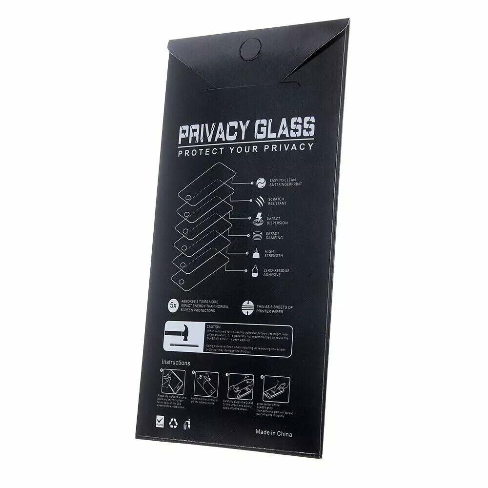 Privacy Glass Screen Protector for iPhone 15 Pro Max, Anti-Spy & Waterproof