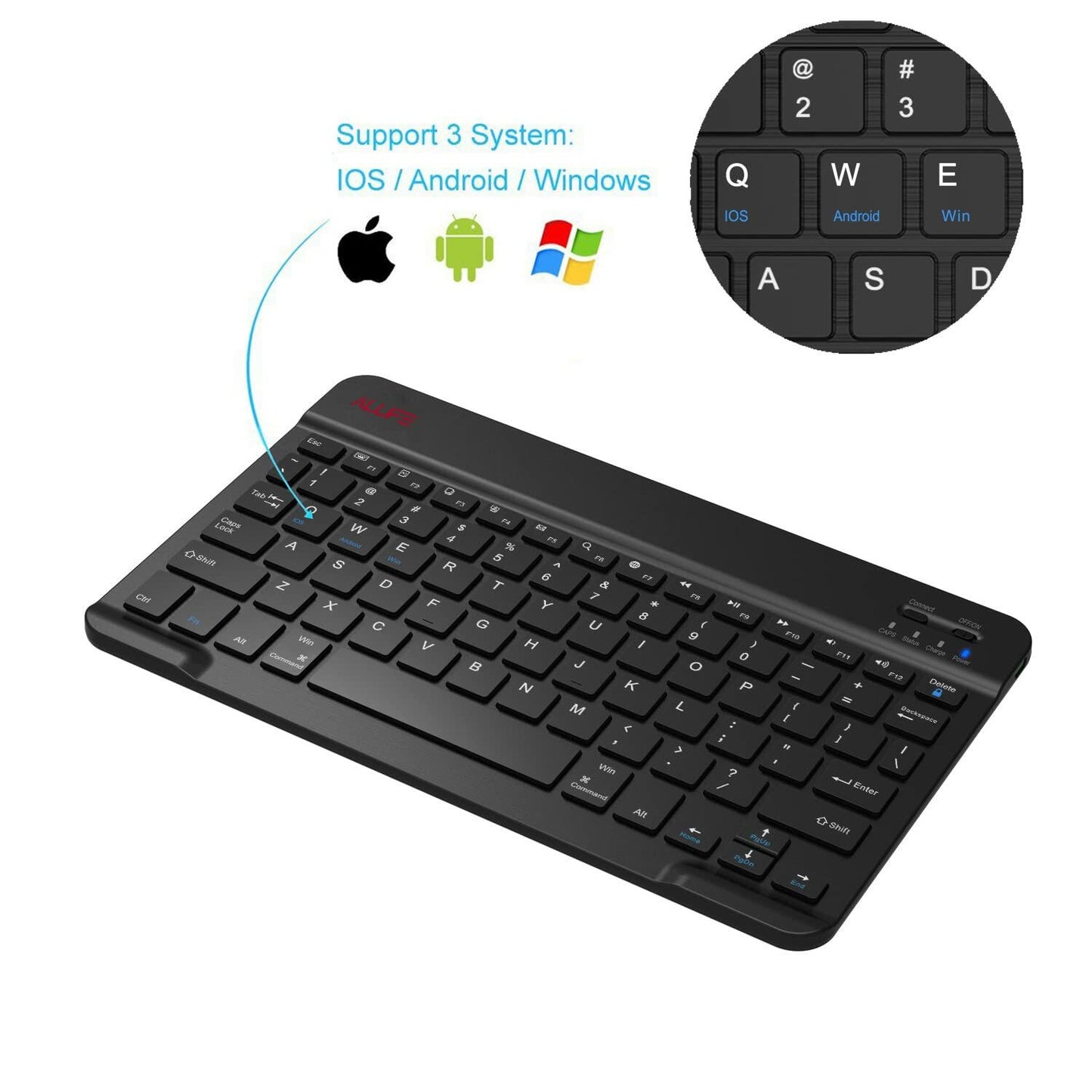 ALLIFE Universal Ultra Light Slim Portable Wireless Bluetooth 3.0 Keyboard