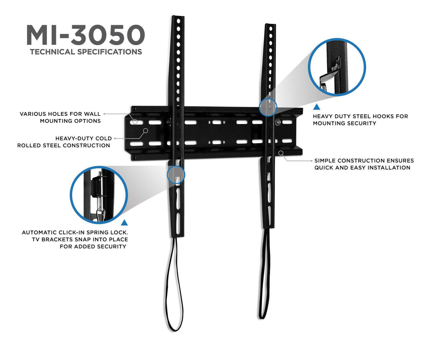 Mount-it! MI9905X Low Profile Fixed Wall TV Mount Bracket Kit For 32"-55" TVs