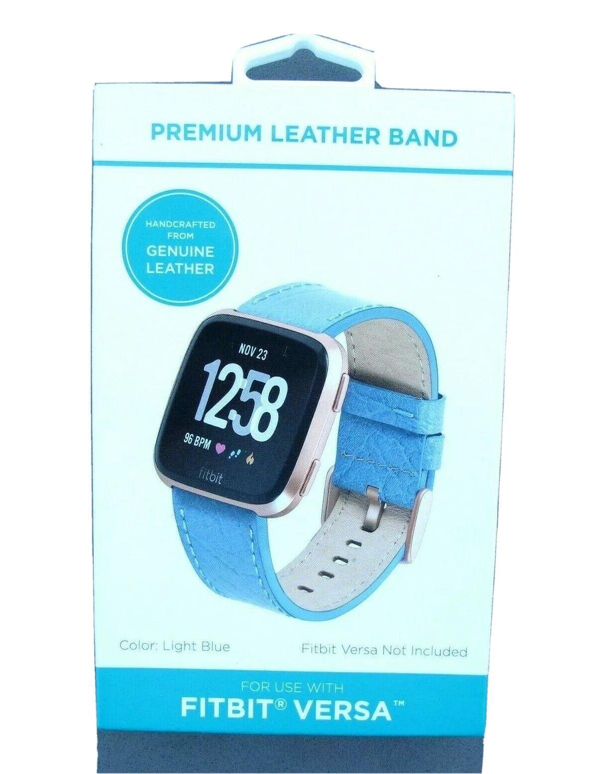 Leather Watch Band 38mm Light Blue