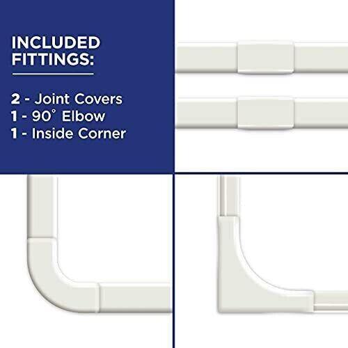 Wire Trak Wire Management Kit - 3x 18" Peel/Stick Adhesive Cable Cover / Casing