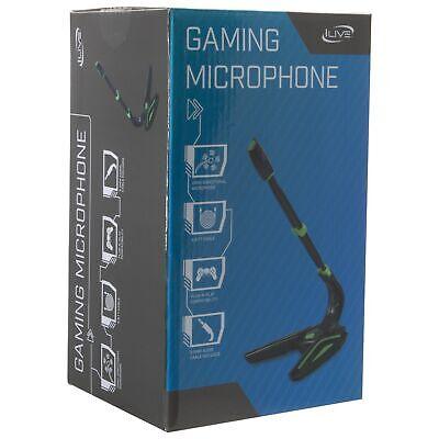 iLive IGMIC050GN Gaming Style Wired Microphones, Black/Green