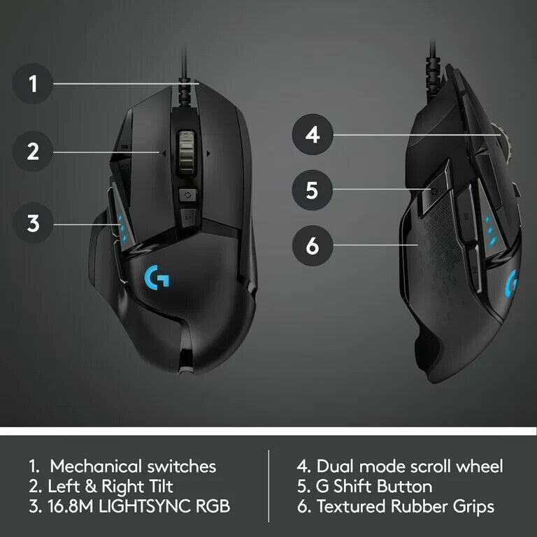 Logitech G502 HERO High Performance Wired Gaming Mouse, HERO 25K Sensor